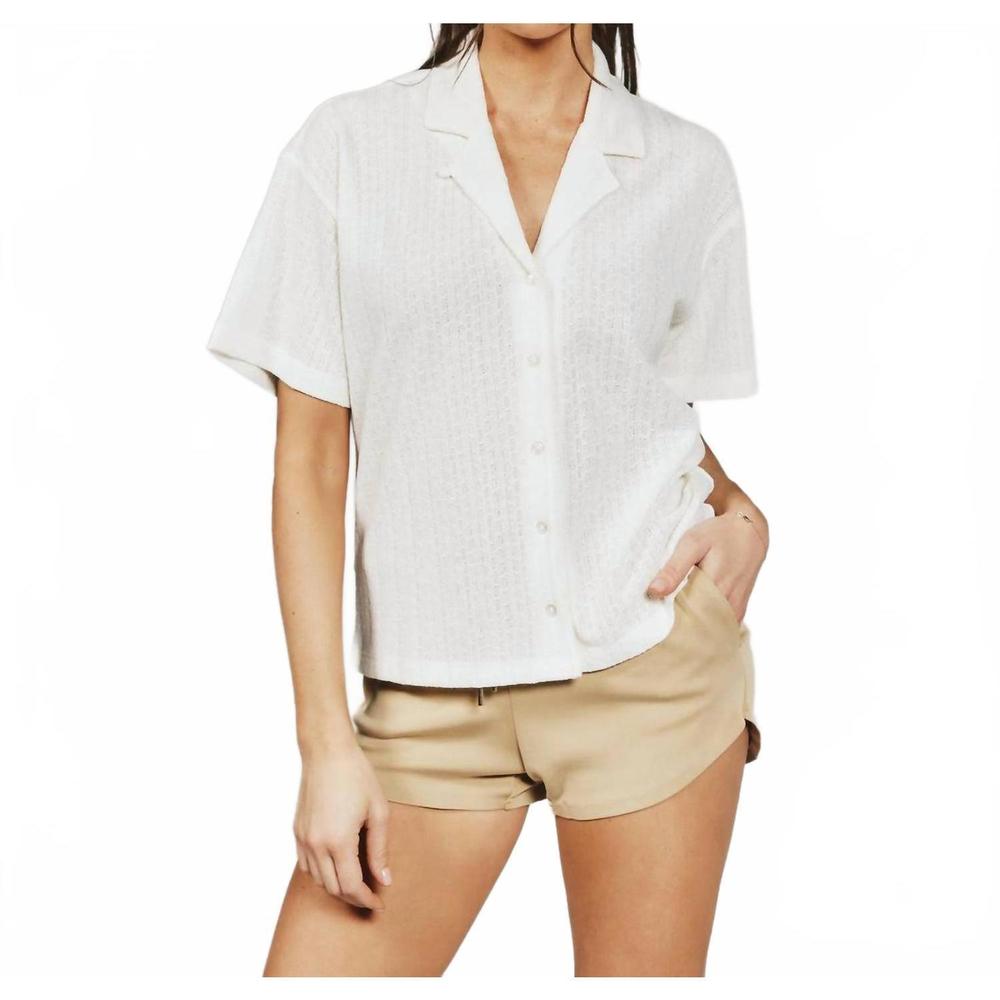 NEW 7DIAMONDS isla camp shirt in ivory